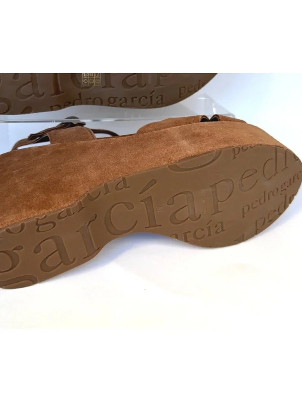 Pedro Garcia Domiel Spice Castoro Brown Platforms Suede Leather Sandals Size 41